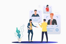 Recruiter scanning profiles of candidates