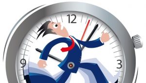 man running against the clock